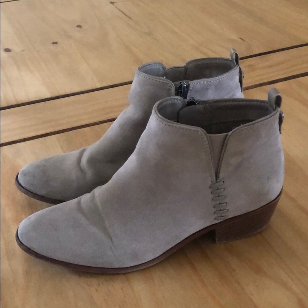 Taupe suede booties